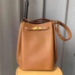 全手工手縫蠟線sokelly凱莉包原版tc皮22cm斜跨水桶女包